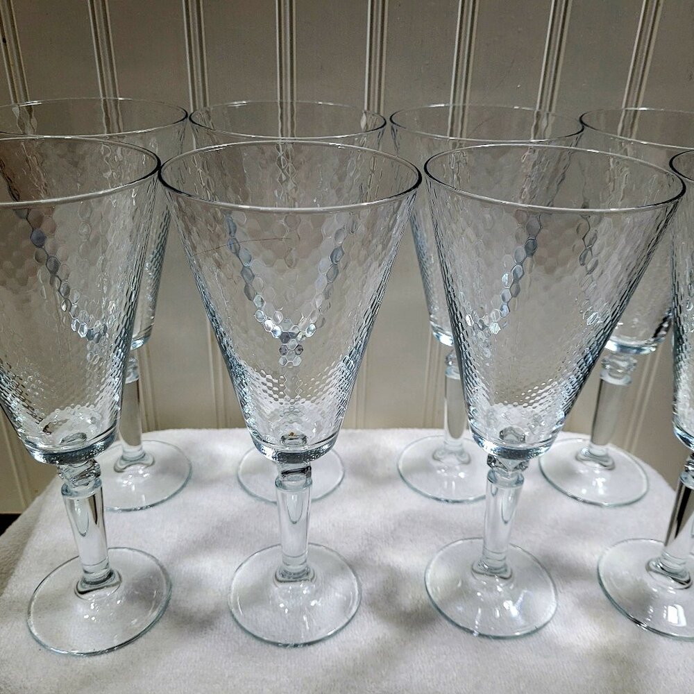 Vintage 8pc Honeycomb Stemware Glass Set by Pier 1